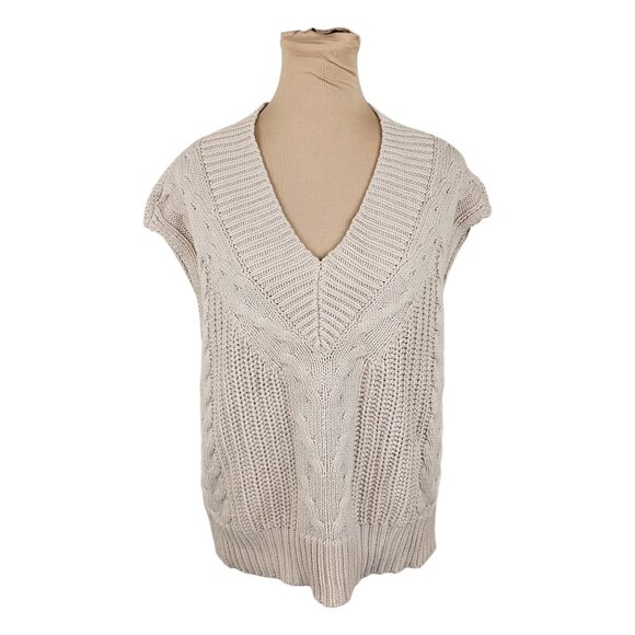 Pistola Kiran Oversized Cable Knit Sweater Vest Sz S - Picture 4 of 11